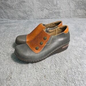 L'Artiste Spring Step Loafers Leather Python Wedge Art Womens 40 9 Excellent